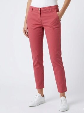 NWT Jacob Cohen Brigitte Red Diamond Stitch Jean Pants Ankle Sz 31